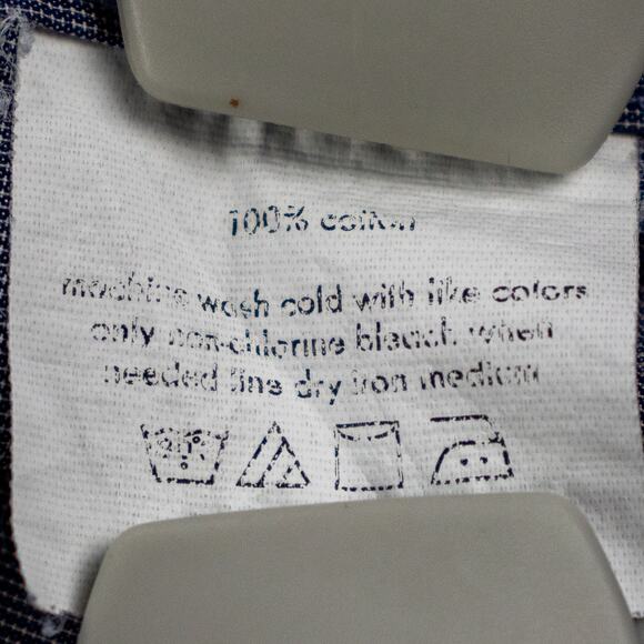 Elie Tahari Men's Long Sleeve Button Up Oxford Cuffs Blue Gray Cotton Size 16.5 - Picture 9 of 12